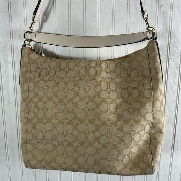 Coach Hobo Khaki Chalk Signature C Crossbody Bag - Picture 5 of 9